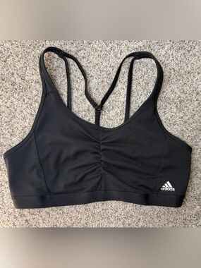 adidas Black Double-Strap Athletic Sports Bra